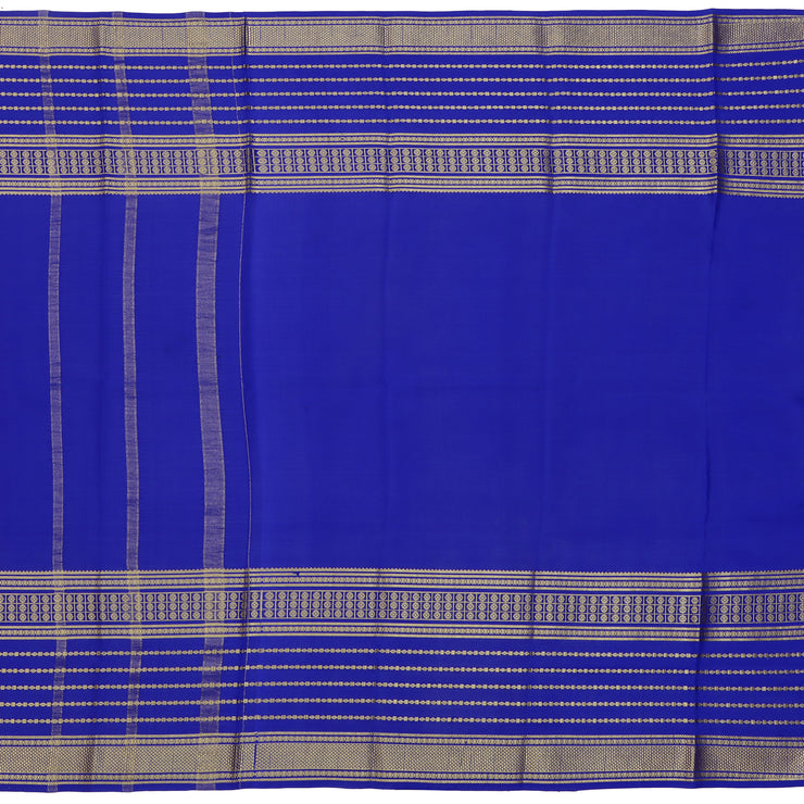 Kuberan peach & blue with green border Mysore Silk Saree