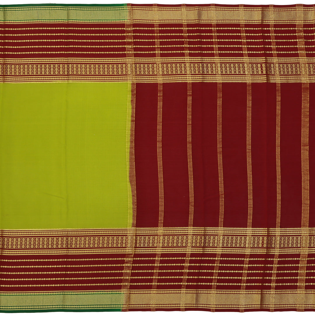 Kuberan green with maroon  Mysore Silk Saree