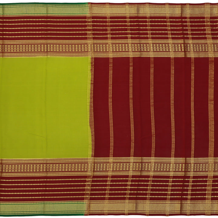 Kuberan green with maroon  Mysore Silk Saree