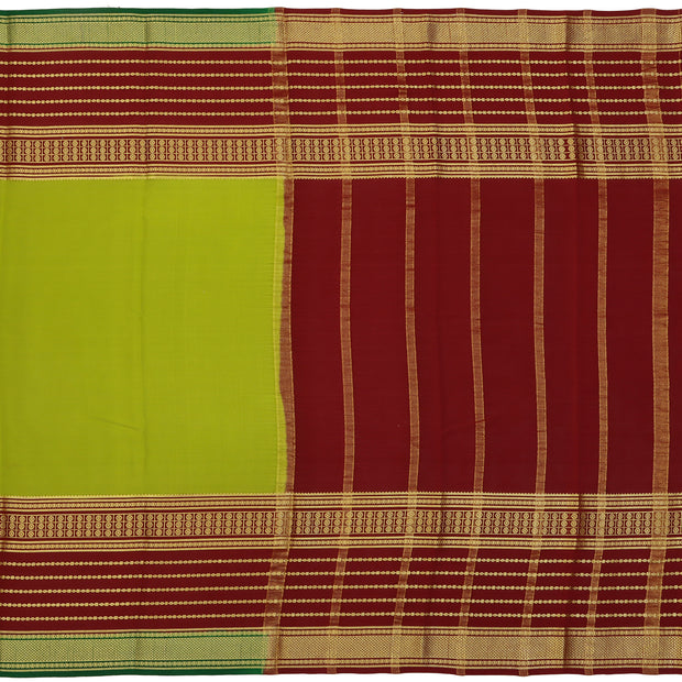 Kuberan green with maroon  Mysore Silk Saree