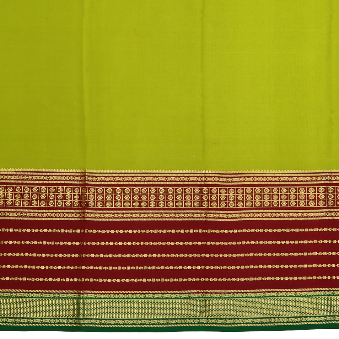 Kuberan green with maroon  Mysore Silk Saree