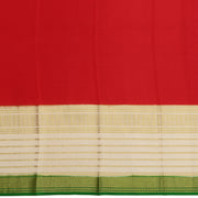 Kuberan red & off white with green border Mysore Silk Saree