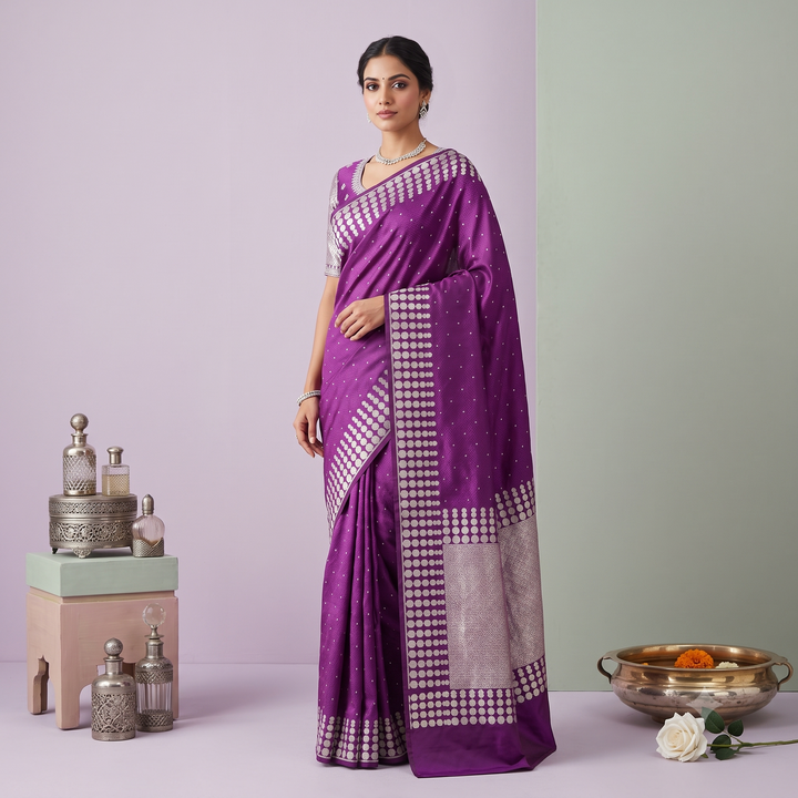 KUBERAN PURPLE BANARASI SILK SAREE