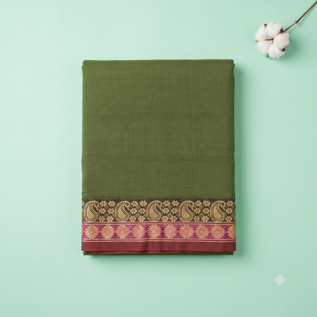 KUBERAN GREEN COTTON SAREE