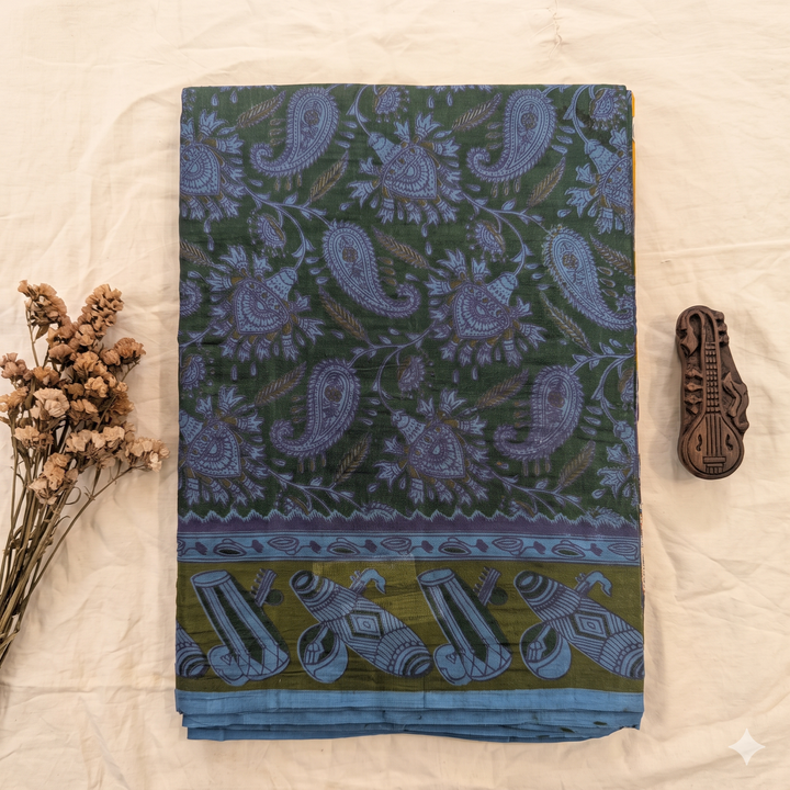KUBERAN BLUE COTTON DANCE SAREE