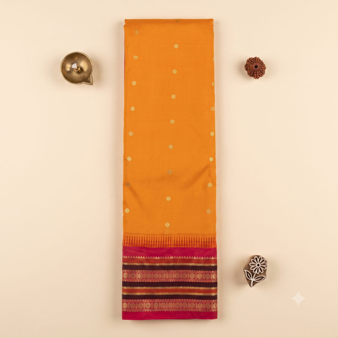 KUBERAN MARIGOLD YELLOW SEMI SILK SAREE