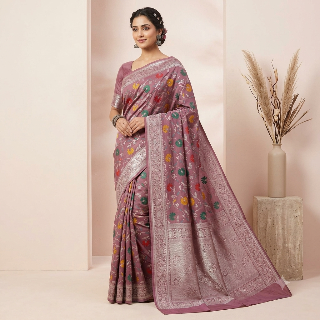 KUBERAN LAVENDER PURE BANARASI SILK SAREE