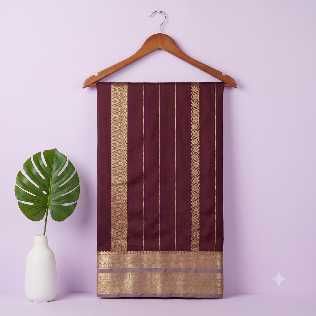 KUBERAN WINE CHIFFON SAREE