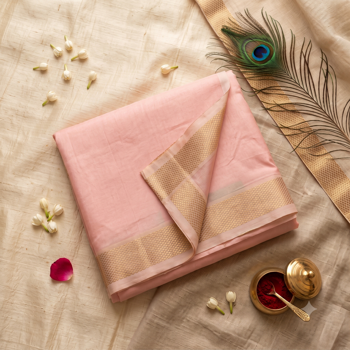 Kuberan Baby Pink Mix Silk Dhoti