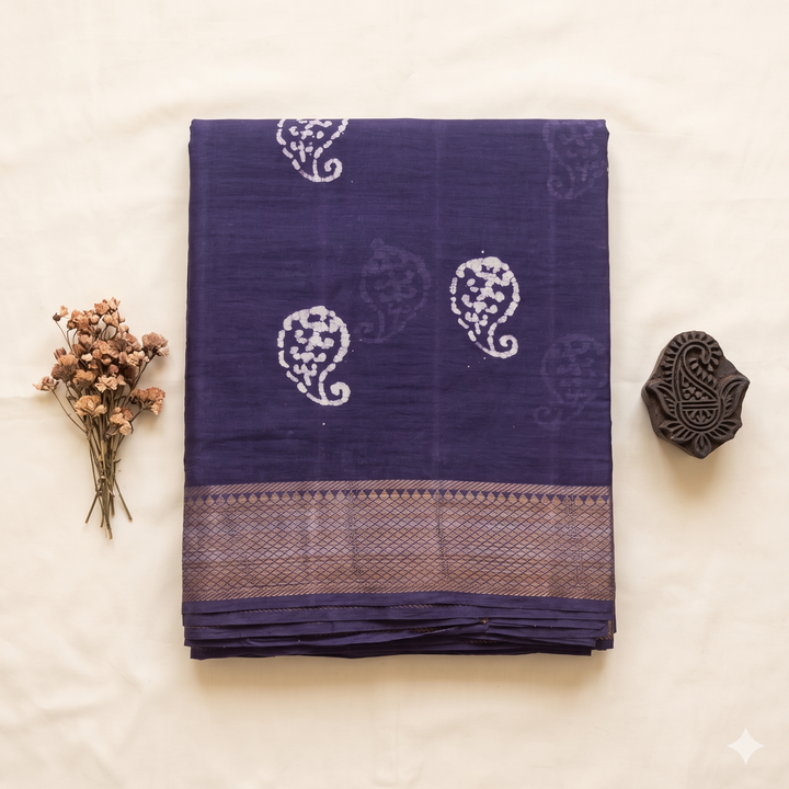 KUBERAN PURPLE COTTON DANCE SAREE