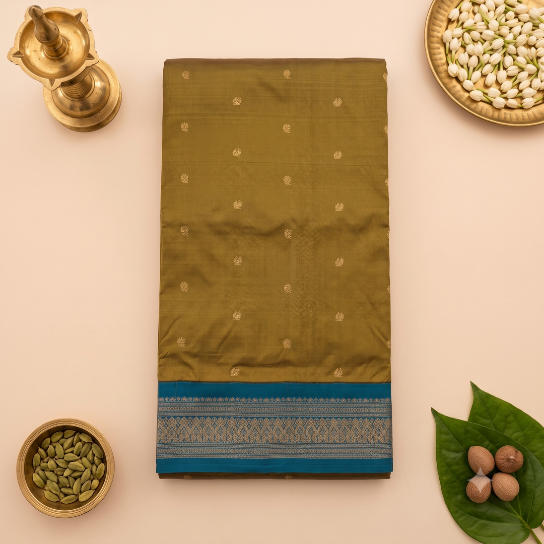 Kuberan mehandi green 9-Yard Pure Silk Saree