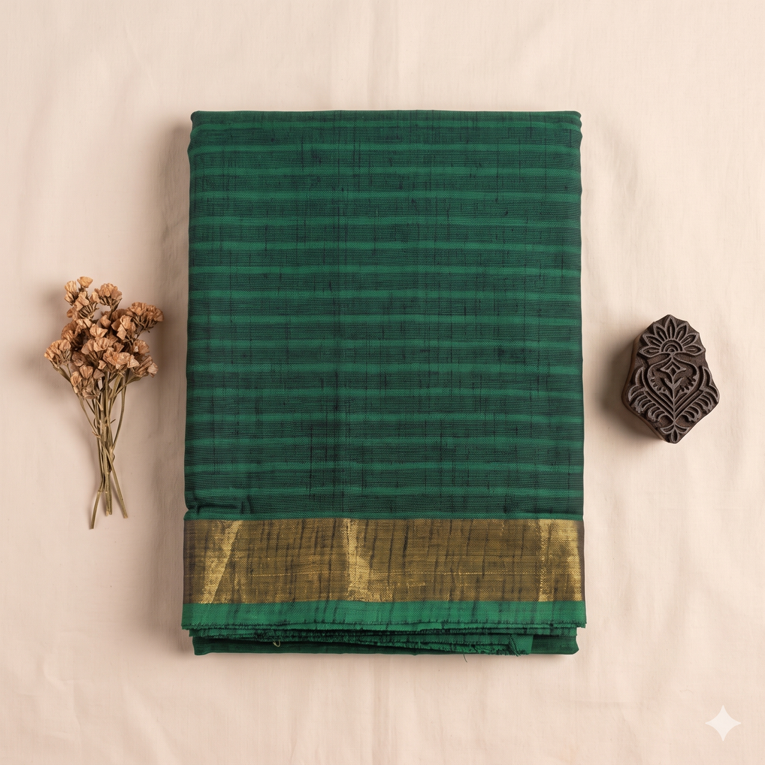KUBERAN GREEN COTTON DANCE SAREE