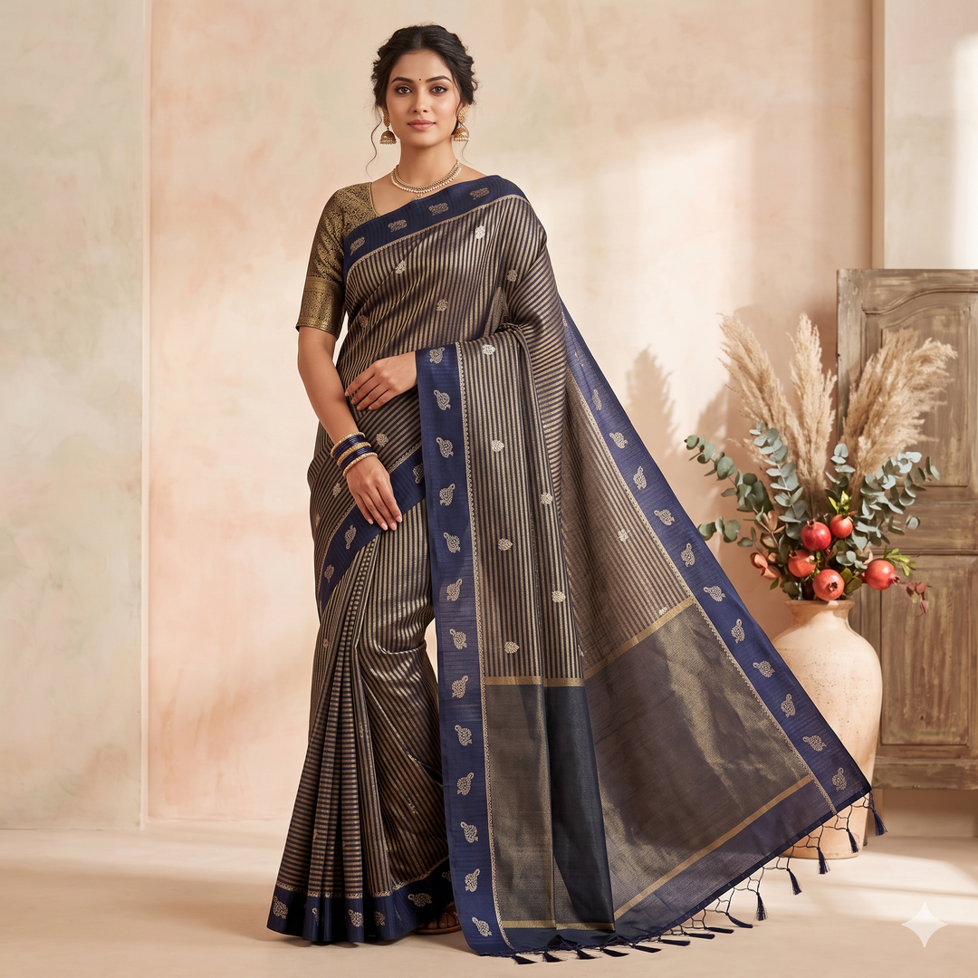 Kuberan Blue Tissue Paithani Saree