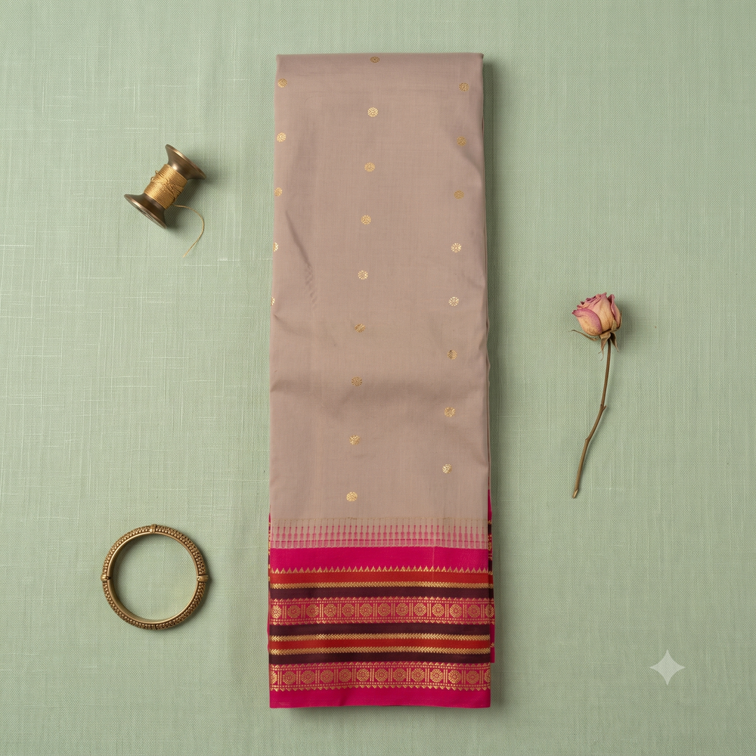 KUBERAN GREY SEMI SILK SAREE