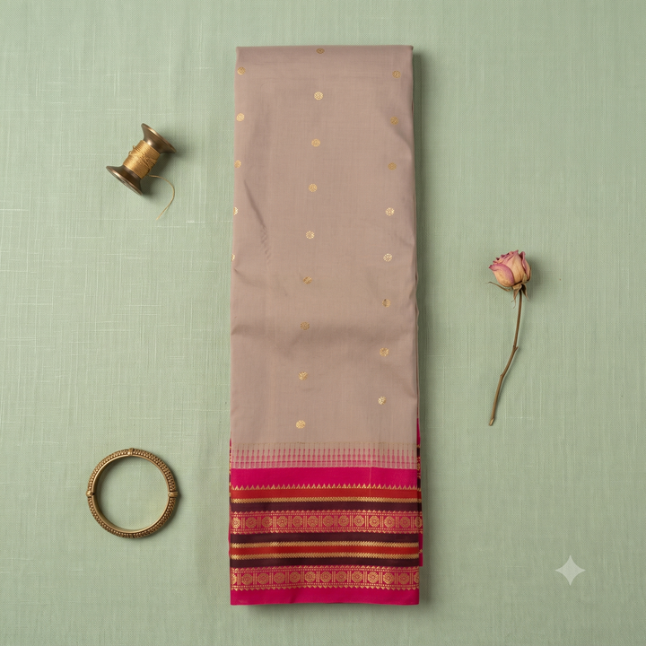 KUBERAN GREY SEMI SILK SAREE