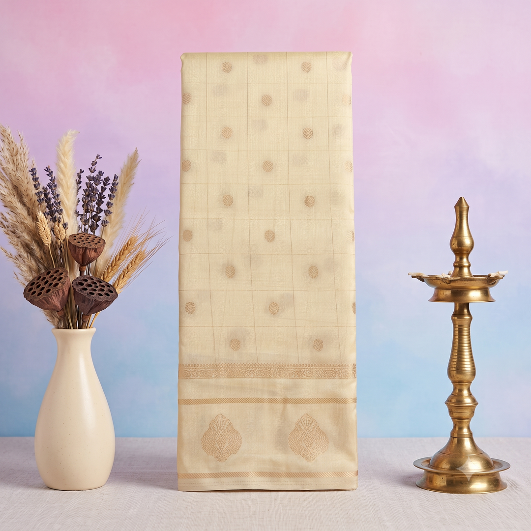 KUBERAN CREAM RAW SILK SAREE