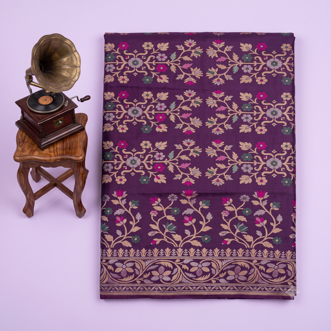 KUBERAN PURPLE PURE BANARASI SILK SAREE