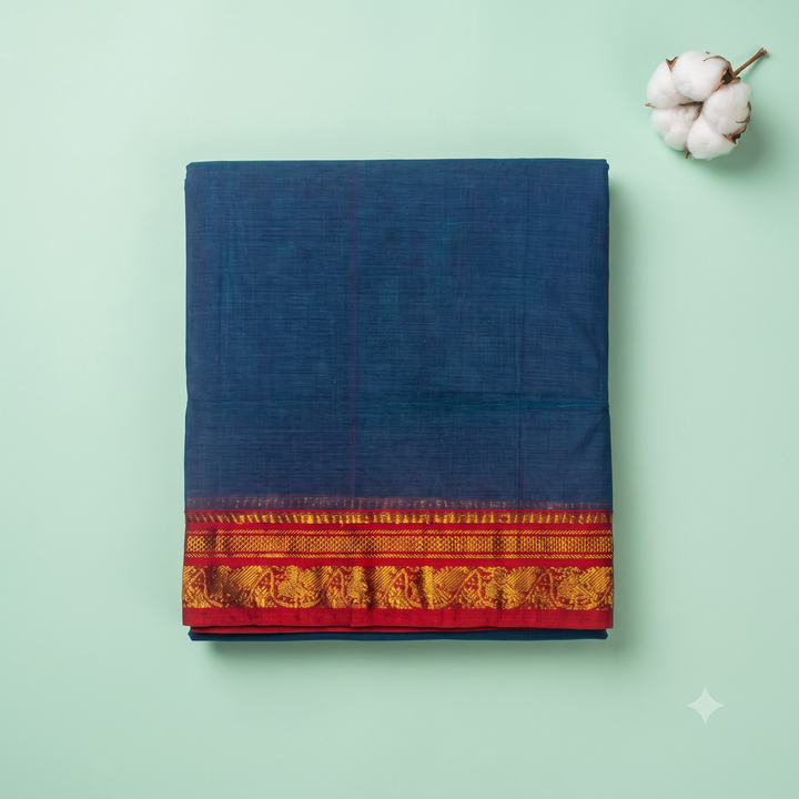 KUBERAN ROYAL BLUE COTTON SAREE