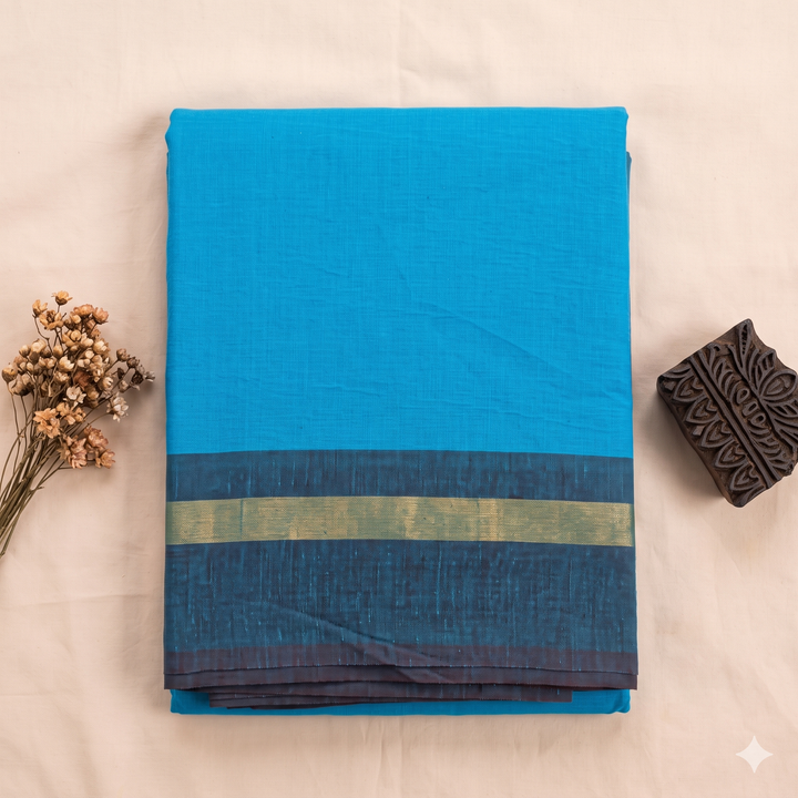 KUBERAN BLUE COTTON DANCE SAREE