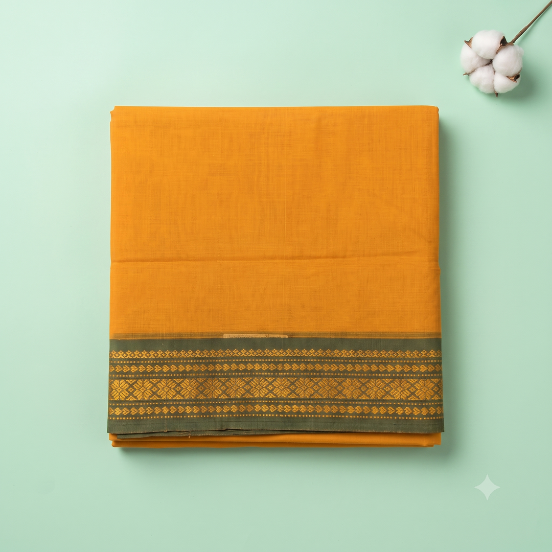 KUBERAN YELLOW COTTON SAREE