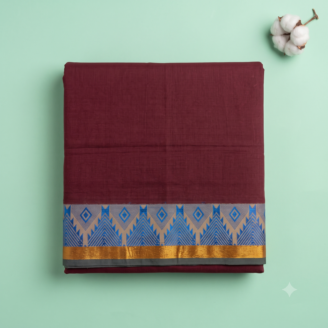 KUBERAN MAROON COTTON SAREE