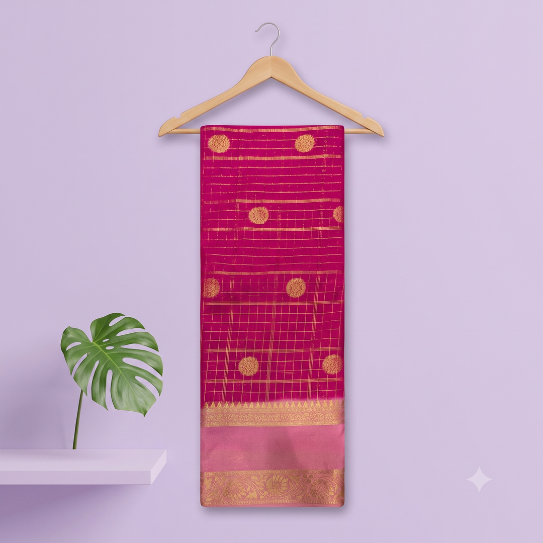 KUBERAN RANI PINK CHIFFON SAREE