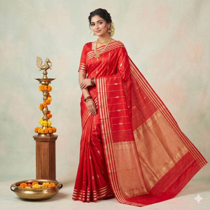 Kuberan Pink Pure Banarasi Silk Saree