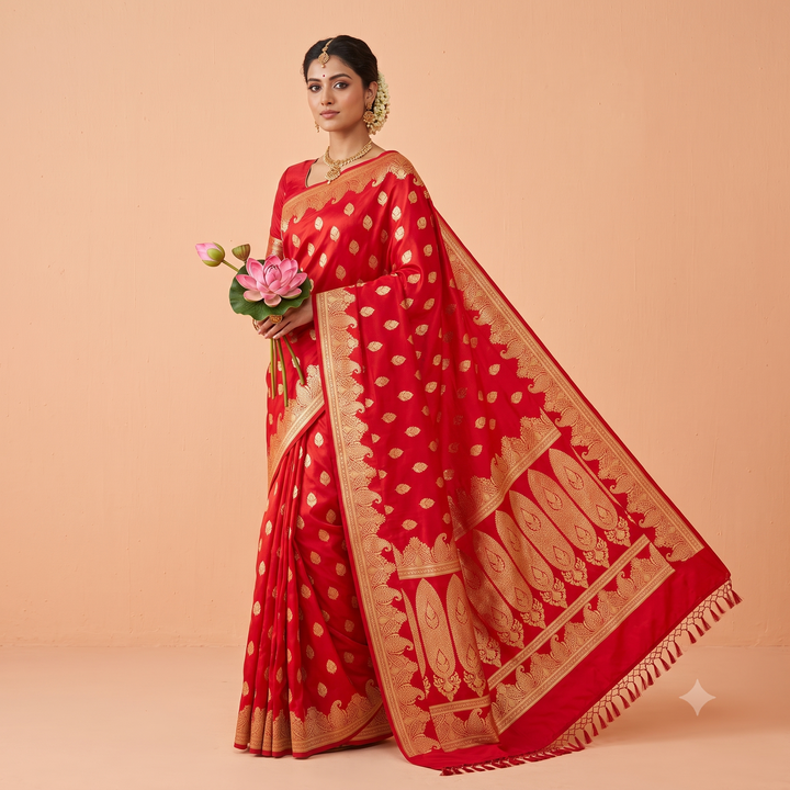 KUBERAN RED BANARASI SILK SAREE