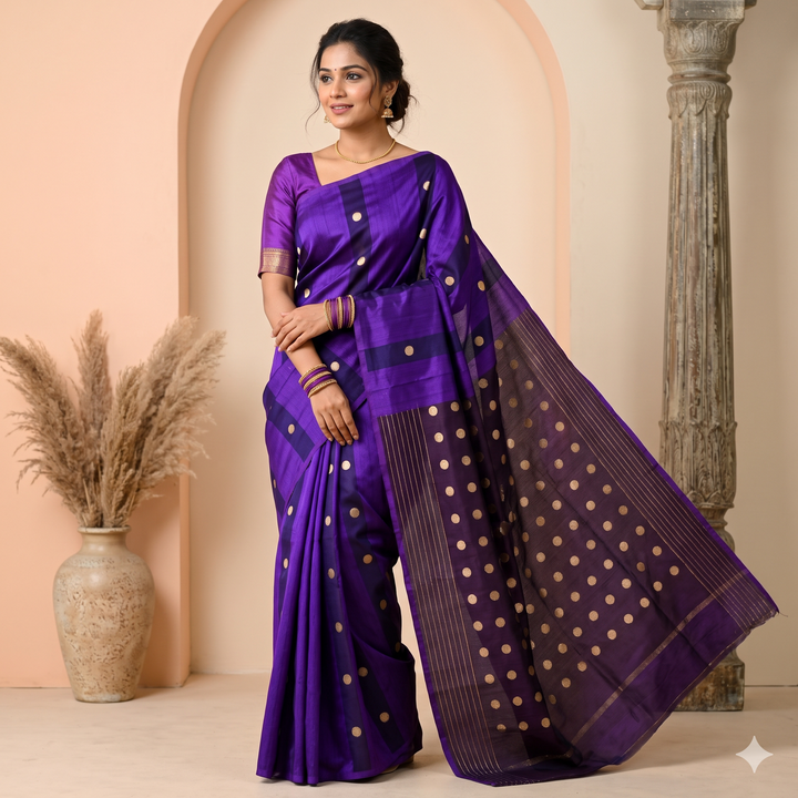 Kuberan Purple Pure Banarasi Silk Saree