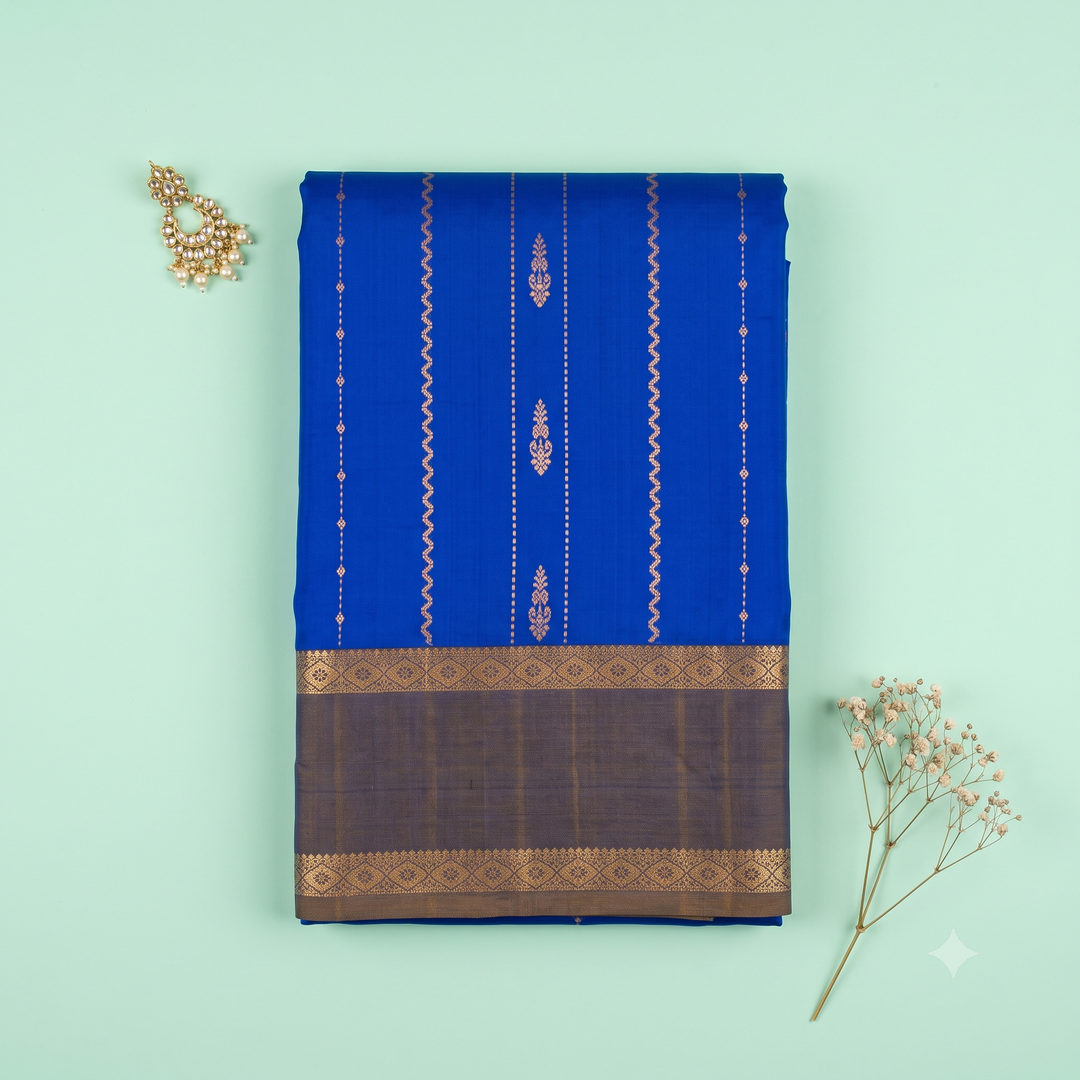 KUBERAN BLUE PURE SILK SAREE