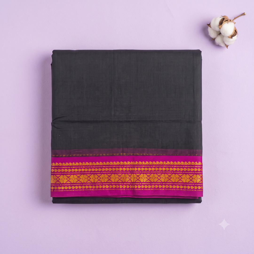 KUBERAN BLACK COTTON SAREE