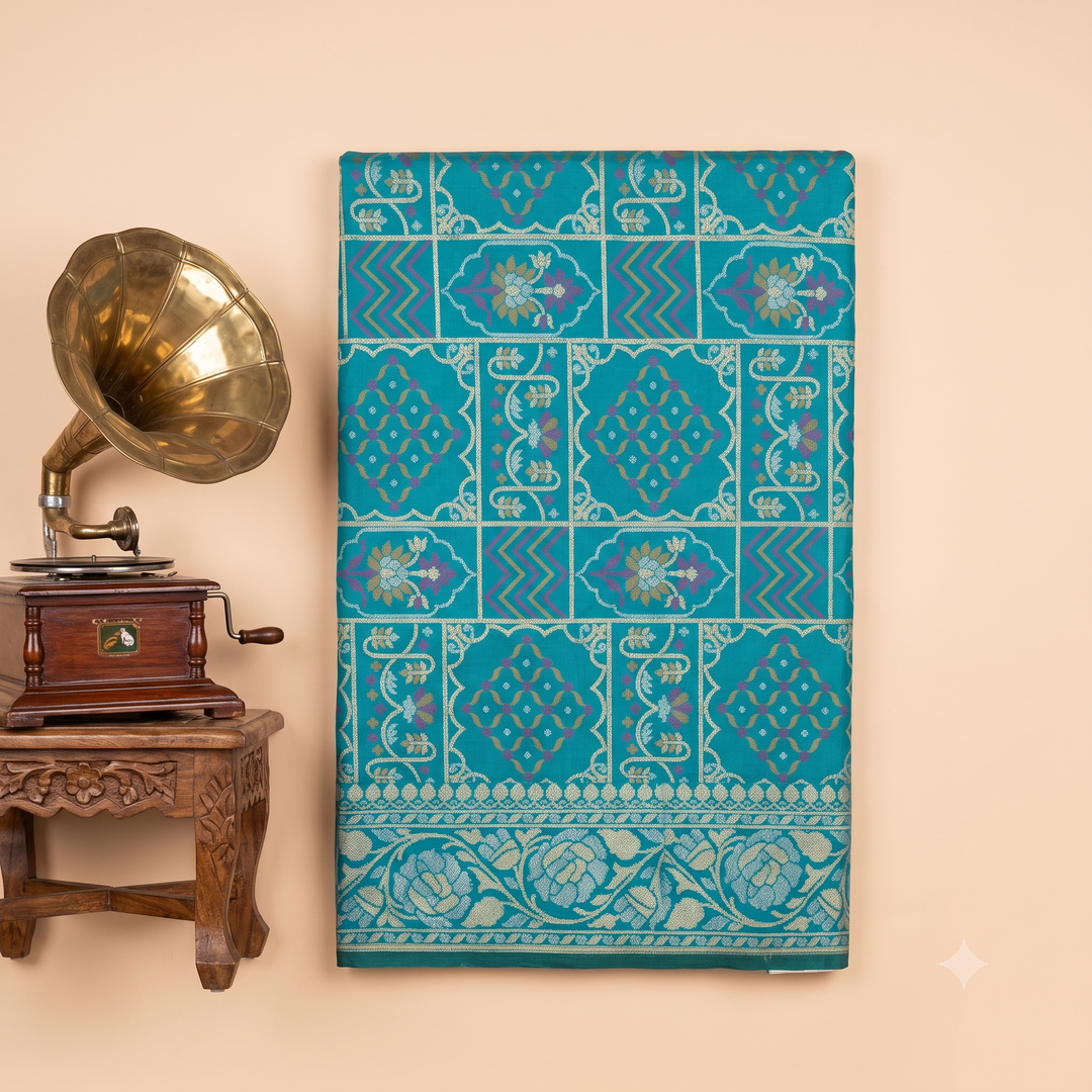 KUBERAN BLUE PURE BANARASI SILK SAREE