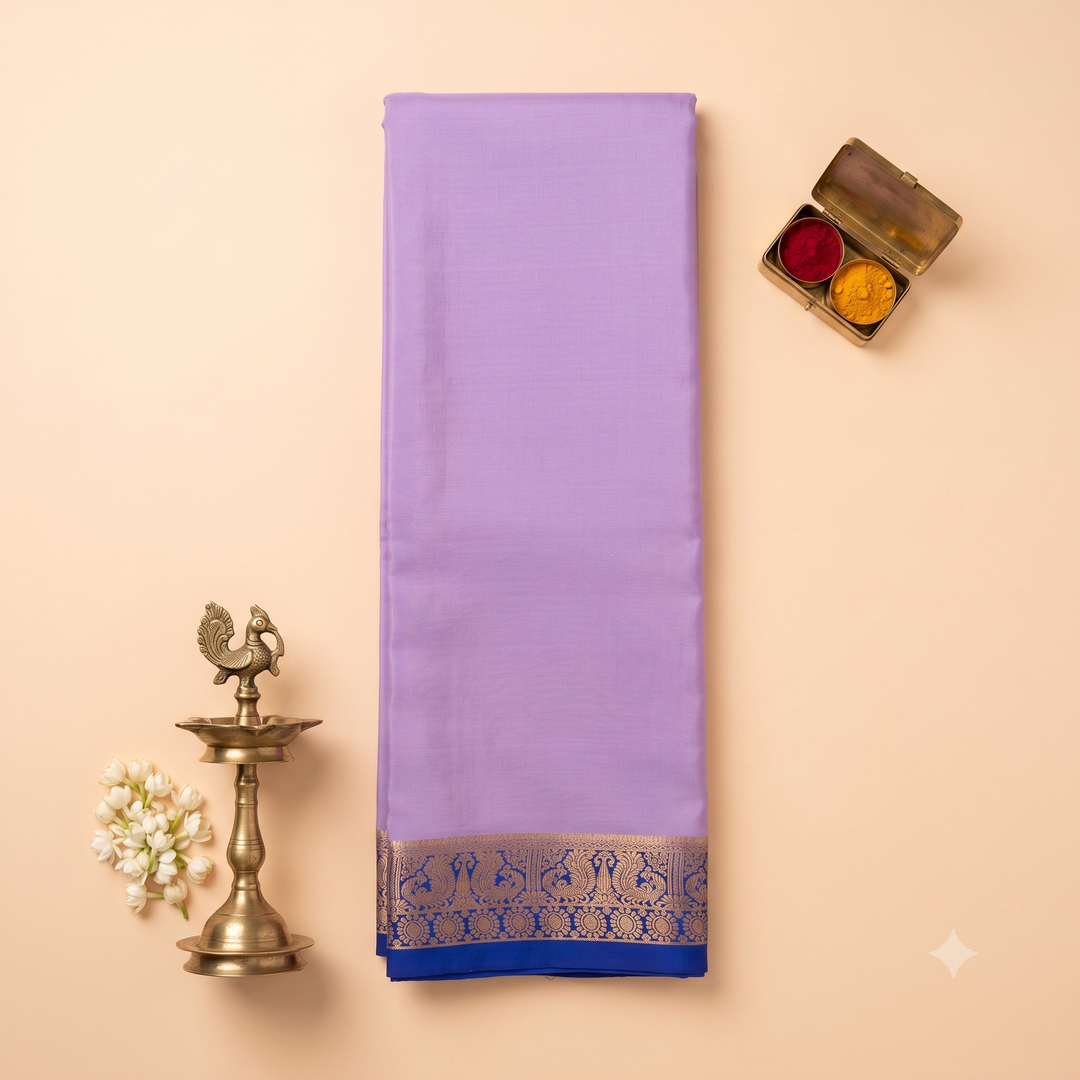 KUBERAN LAVENDER MYSORE SILK CREPE SAREE