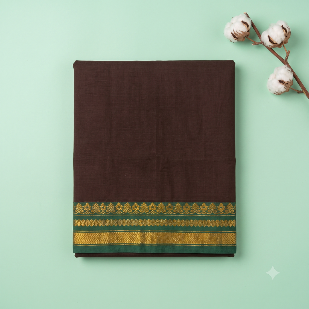 KUBERAN DEEP WINE COTTON SAREE