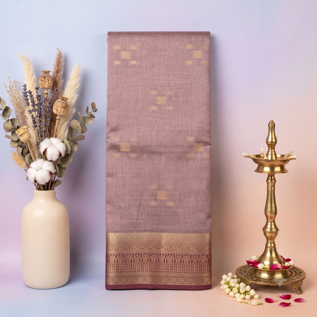 KUBERAN MAUVE TAUPE RAW SILK SAREE