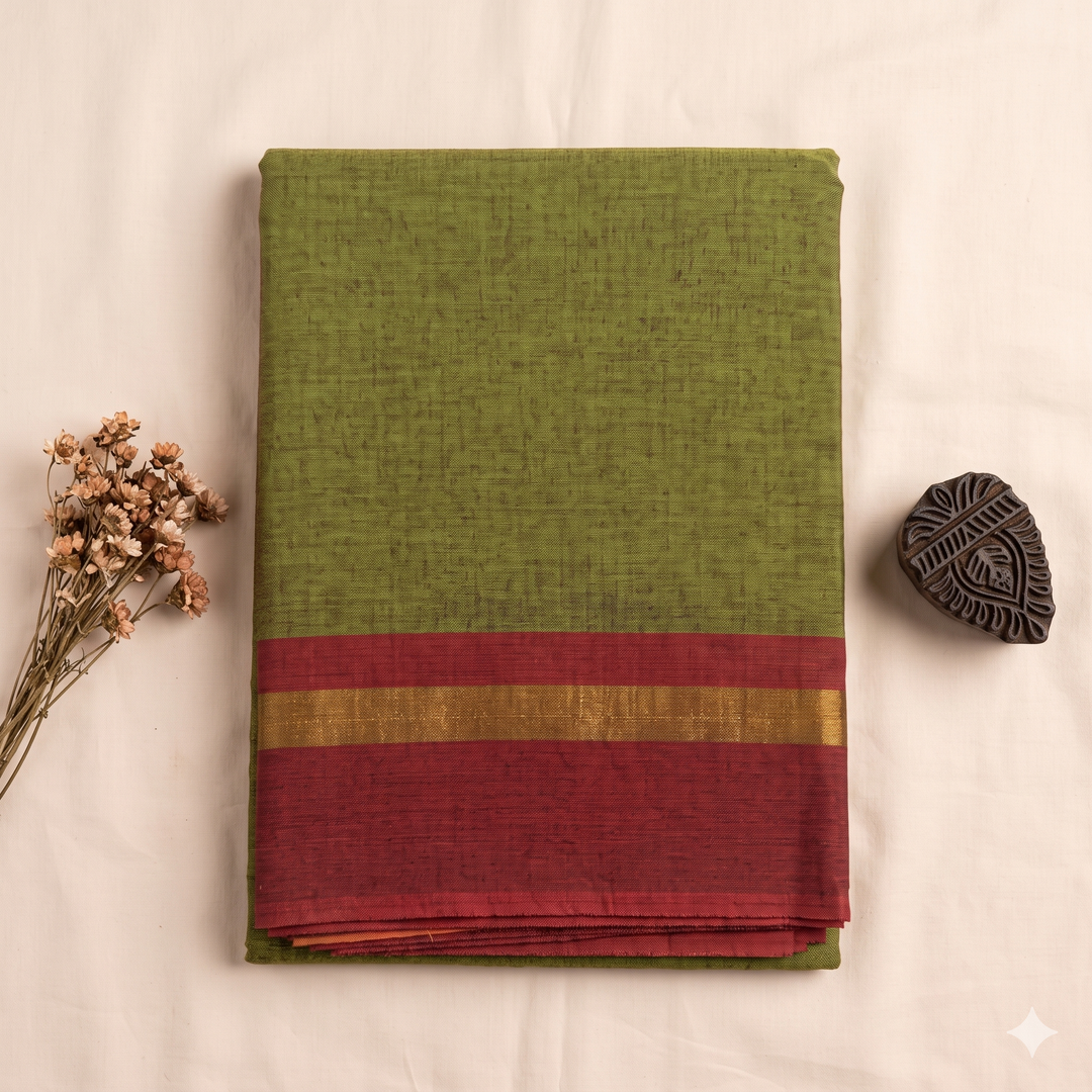 KUBERAN GREEN COTTON DANCE SAREE