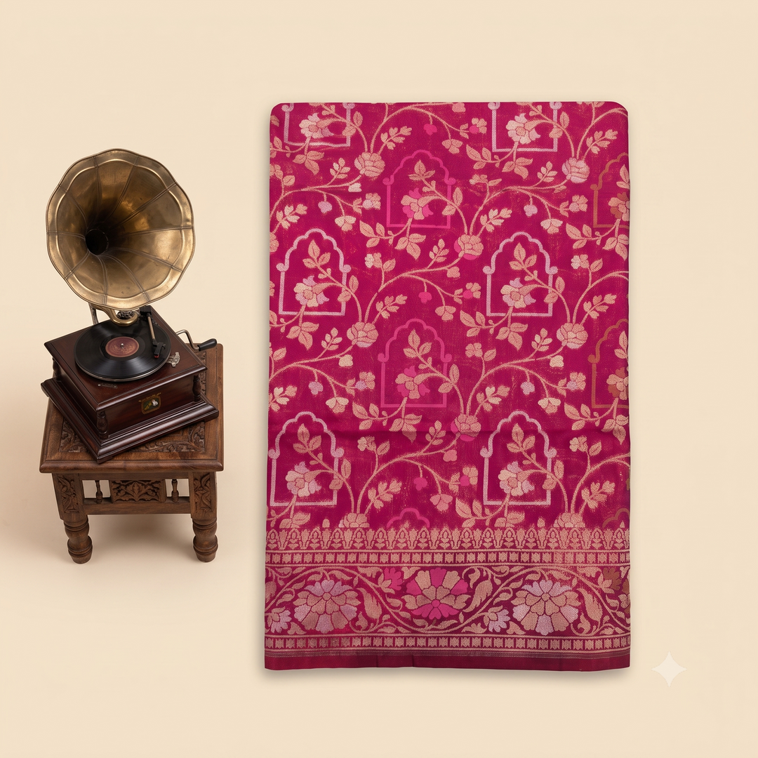 KUBERAN ROYAL PINK PURE BANARASI SILK SAREE