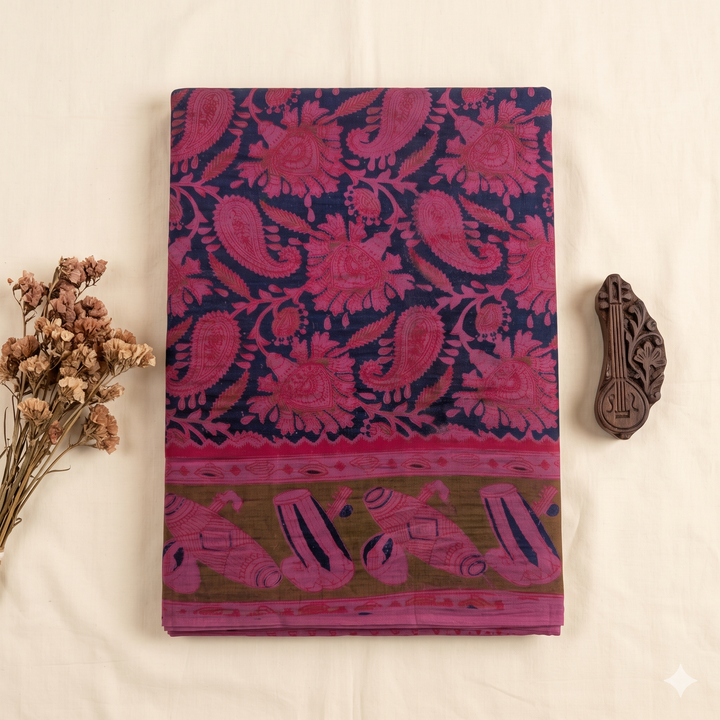 KUBERAN PINK COTTON DANCE SAREE