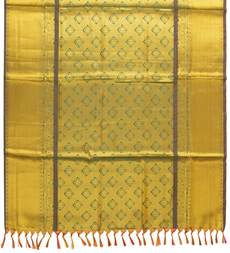 Kuberan Golden Yellow Ponnadai Shawl