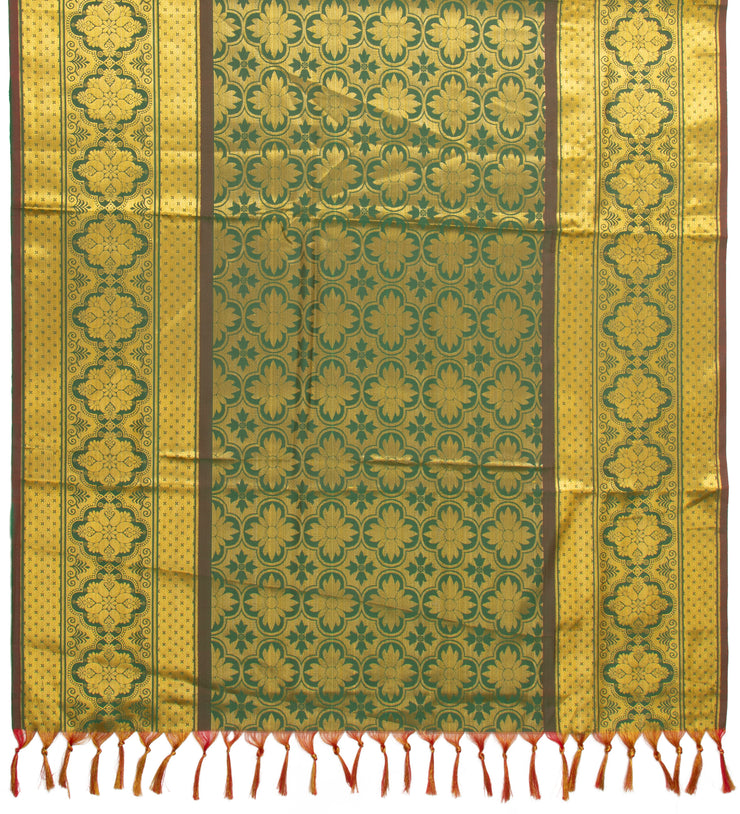 Kuberan Deep Green Ponnadai Shawl