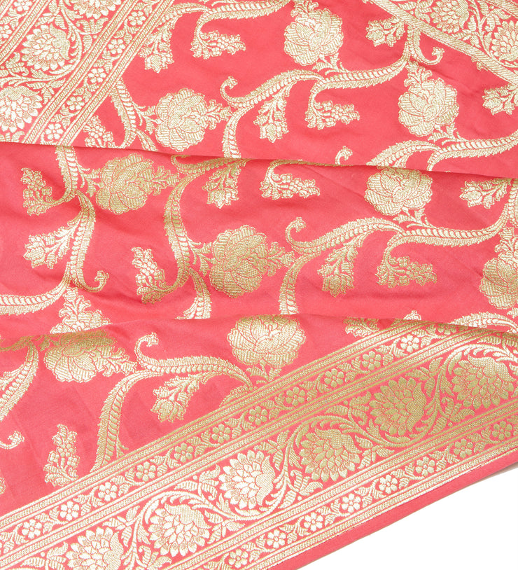 Kuberan Coral Pink Ponnadai Shawl