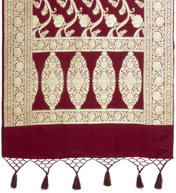 Kuberan Maroon Ponnadai Shawl