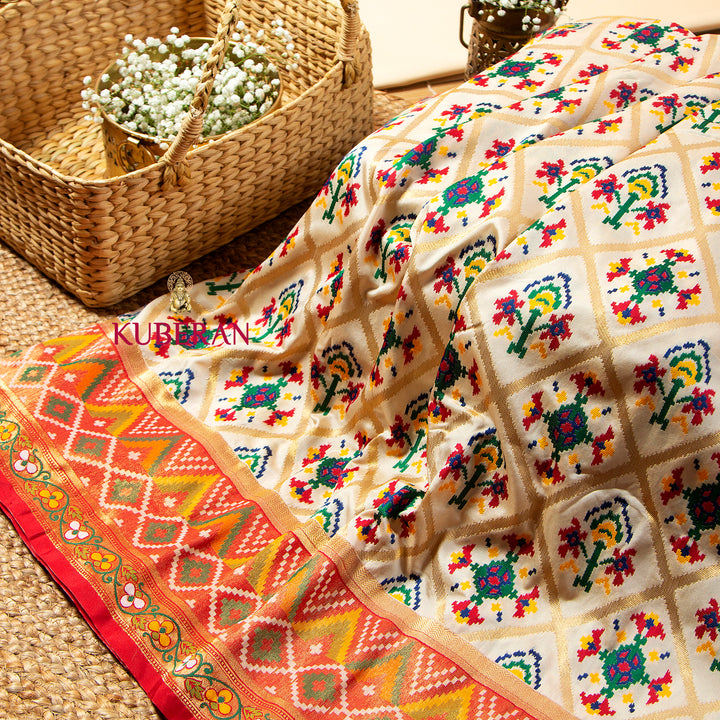 Kuberan Portland Orange Saree