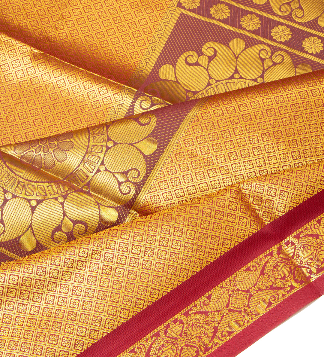 Kuberan Deep Yellow Ponnadai Shawl