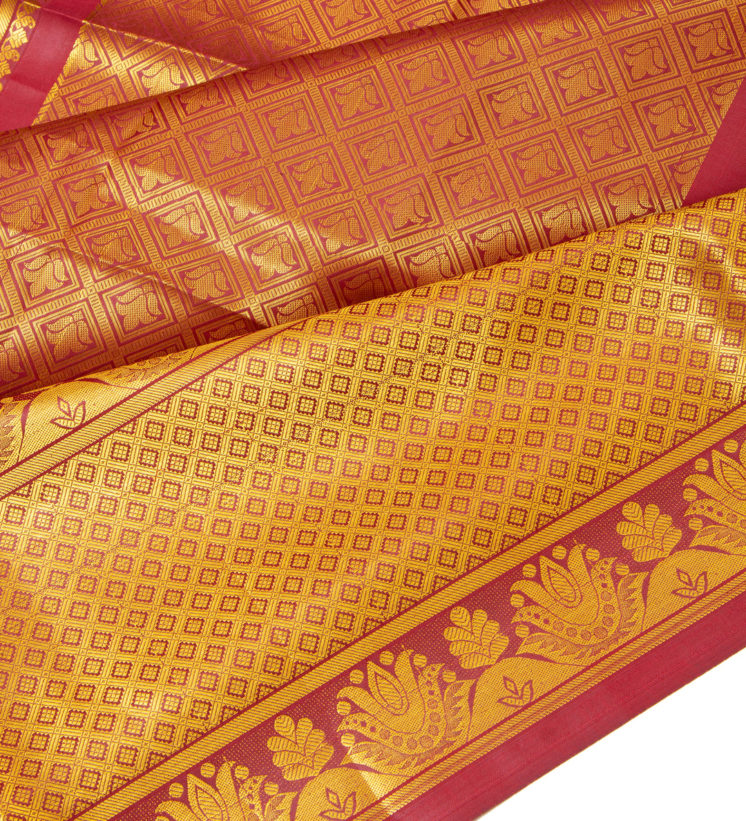 Kuberan Wine Red Ponnadai Shawl