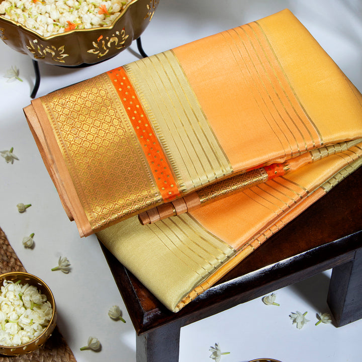 Kuberan Deep Orchid Yellow Mysore Silk Saree