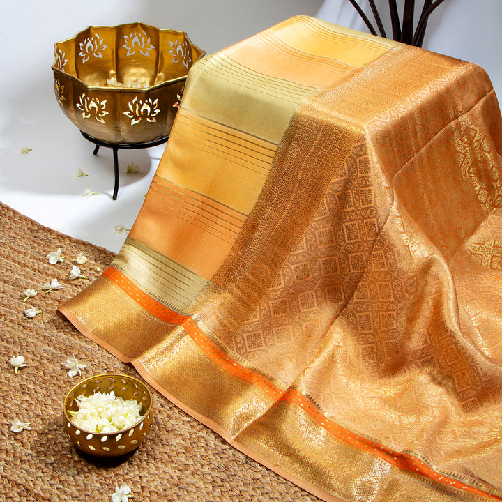Kuberan Deep Orchid Yellow Mysore Silk Saree