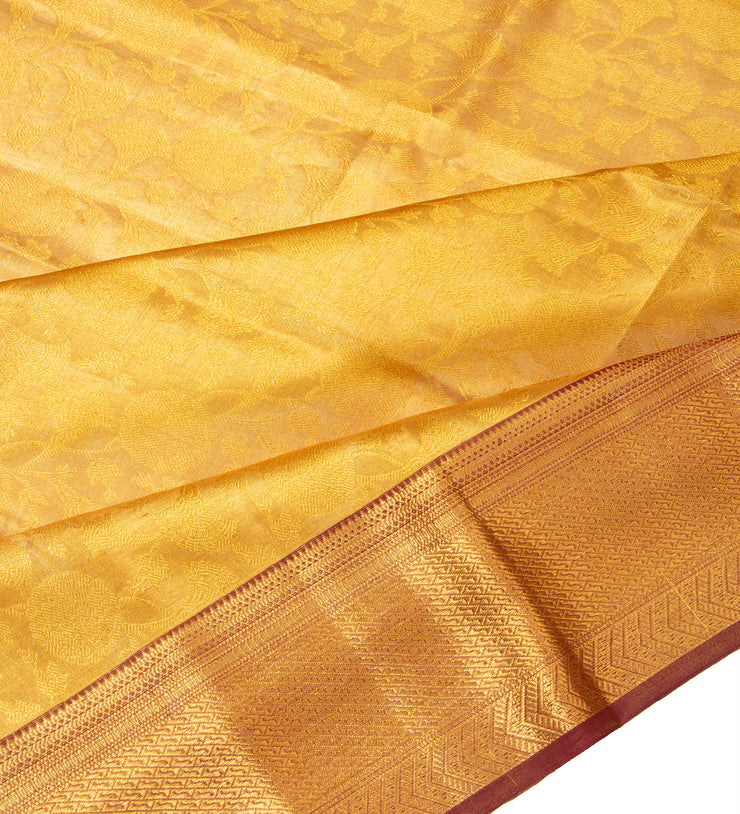 Kuberan Deep Yellow Ponnadai Shawl