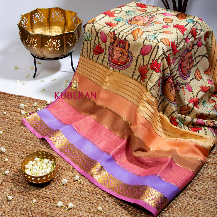 Kuberan 3D Kalamkari Mysore Silk Saree