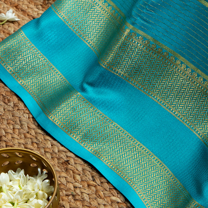 Kuberan Aqua Blue Mysore Silk Saree